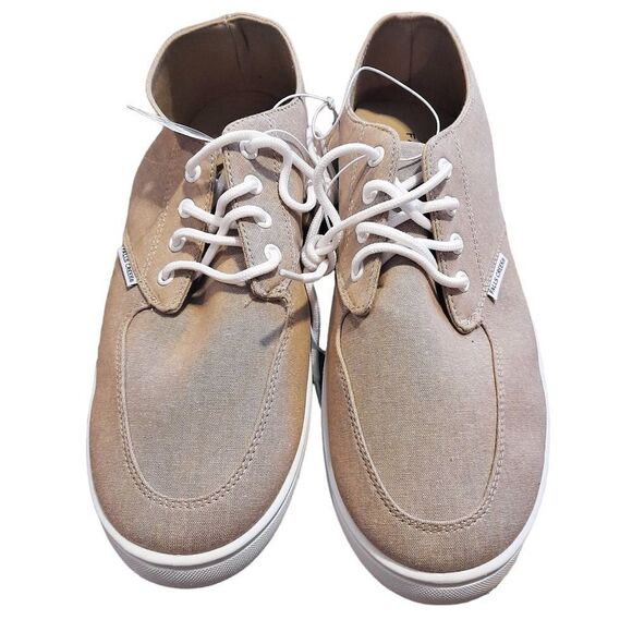 New Men Casual Beige Canvas Shoes Size 11 - Picture 2 of 7